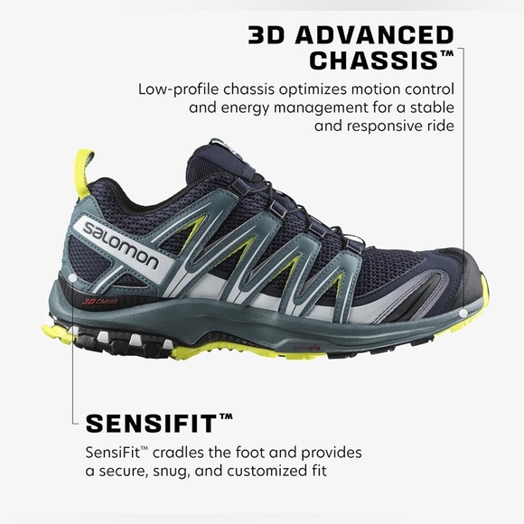 Salomon Xa Pro 3D V9 Goretex Navy Blazer Hydro Evening Primrose Size 8.5 LNC - Picture 3 of 10